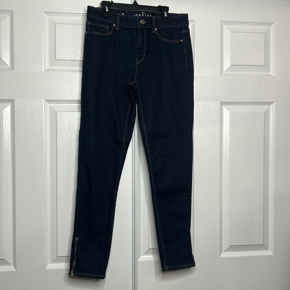 WHBM The Jegging Crop Dark Wash Ankle Zip 2 LONG - Picture 1 of 5